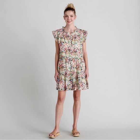 NWT: Pink Chicken Kalani Dress - Watercolor Brush - Picture 2 of 6